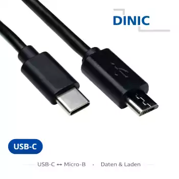 USB 3.1 kábel typu C – micro B, čierny, DINIC Box s euro otvorom, 2 m